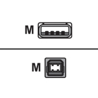 EFB USB2.0 Anschlusskabel Typ A Stecker auf Typ B Stecker Premium Schwarz 3m