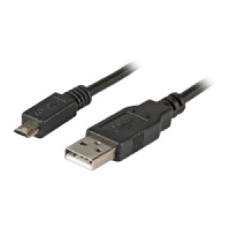EFB USB2.0 Anschlusskabel Typ A Stecker auf Typ Micro B Stecker 5 polig Premium Schwarz 0,5m