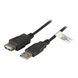 EFB USB2.0 Verlaengerungskabel Typ A Stecker auf Typ A Buchse Premium Schwarz 1,8m
