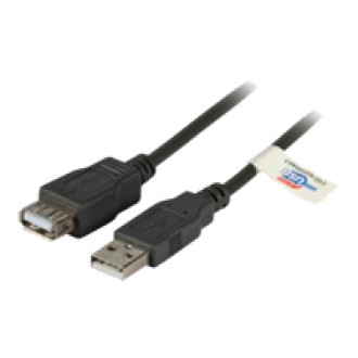 EFB USB2.0 Verlaengerungskabel Typ A Stecker auf Typ A Buchse Premium Schwarz 5m