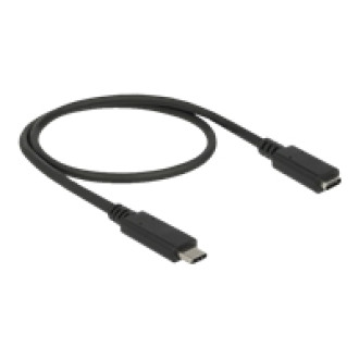 DELOCK Verlängerungskabel SuperSpeed USB USB 3.1 Gen 1 USB Type-C Stecker > Buchse 3 A 0,5m schwarz