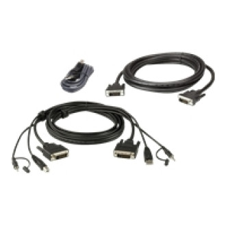 ATEN 2L-7D02UDX3 USB DVI-D Dual-Link Dual Display Secure KVM Kabel Set