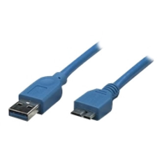 TECHLY USB3.0 Anschlusskabel blau 2m Stecker Typ A auf Stecker Typ Micro B