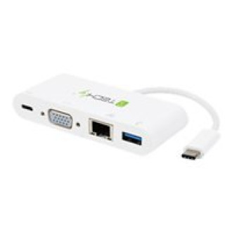 TECHLY Adapter USB 3.1 Typ C auf USB 3.0 Typ A  VGA RJ45 USB Typ C weiss