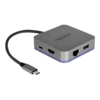 DELOCK USB Type-C Docking station für Mobilgeräte 4K - HDMI / Hub / LAN / PD 3.0mit LED Beleuchtung