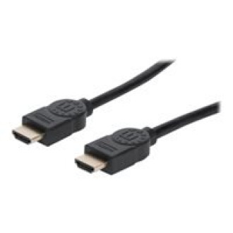MANHATTAN Premium HDMI-Kabel mit Ethernet-Kanal 4K60Hz 18 Gbit/s Bandbreite HDMI-Stecker auf HDMI-Stecker geschirmt schwarz 1m