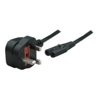 MANHATTAN UK-Stromkabel C7 auf BS1363 1,8m Zur Nutzung von Notebooks Stromadaptern und anderen elektr. Geraeten in Grossbritannien