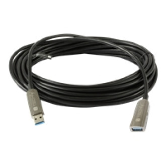 TECHLY USB3.0 AOC Glasfaser-Hybridkabel 100m Schwarz Unterstuetzt max.Bandbreite bis zu 5 Gbit Durchmess. 4,6mm Stecker A auf Buchse