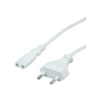 VALUE Netzkabel Euro-Flachstecker auf C7 2polig weiss 1m