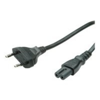 VALUE Netzkabel Euro-Flachstecker auf C7 2polig schwarz 1m