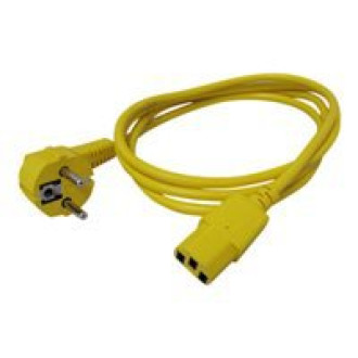 ROLINE Netzkabel gerade IEC-Buchse gelb 1,8m