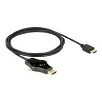 DELOCK 3 in 1 Monitorkabel mit USB-C/DisplayPort/mini DisplayPort Eingang auf HDMI Ausgang mit 4K 60Hz