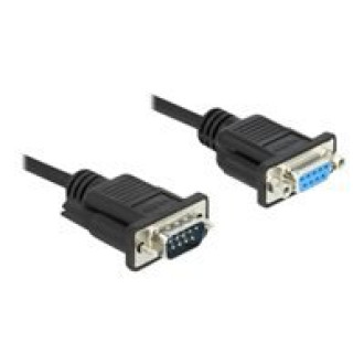 DELOCK Seriell Kabel RS-232 Sub-D9 Stecker zu Buchsemit sch malem Steckergehäuse 3m