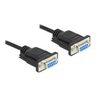 DELOCK Seriell Kabel RS-232 Sub-D9 Buchse zu Buchse Nullmodemmit sch malem Steckergehäuse  3m