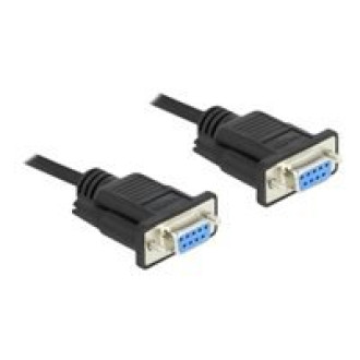 DELOCK Seriell Kabel RS-232 Sub-D9 Buchse zu Buchse Nullmodemmit sch malem Steckergehäuse 1m