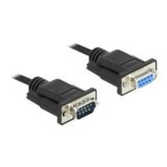 DELOCK Seriell Kabel RS-232 Sub-D9 Stecker zu Buchsemit sch malem Steckergehäuse 4m