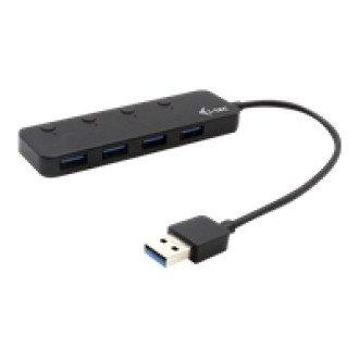 I-TEC USB 3.0 Metal HUB 4 Port mit einzelnen Ein / Aus-Schaltern 4x USB 3.0 Port mit Unterstuetzung fuer schnelles Aufladen BC 1.2