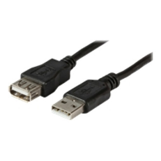 EFB USB2.0 Verlaengerungskabel Stecker Typ-A auf A-Buchse bis 480 Mbit/s Leitmaterial Kupfer Schwarz 3.0 Meter