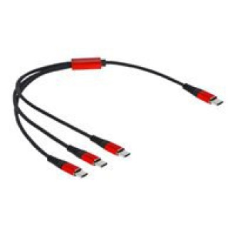 DELOCK USB Ladekabel 3in1 USB Type-C zu 3x USB Type-C 30cm
