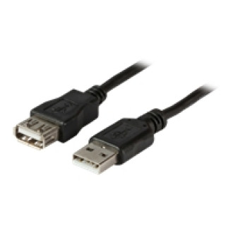 EFB USB2.0 Verlaengerungskabel 1m Schwarz Stecker Typ A auf Buchse Typ A