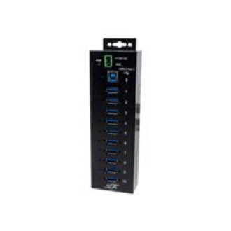 EXSYS EX-1510HMVS 10 Port USB 3.2 Gen1managed Metall HUB mit 15KV ESD Überspannungs-Schutz Din-Rail