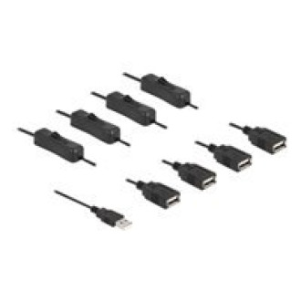 DELOCK Kabel USB Typ-A Stecker zu 4xUSB Typ-A Buchse mit Schalter 1m