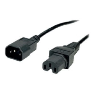 VALUE Netzkabel IEC320/C14 Stecker - C15 Buchse schwarz 3m
