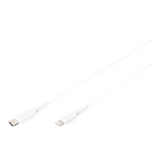 DIGITUS USB Daten Ladekabel Lightning - USB-C M/M 1,0m metal PVC MFI CE bl