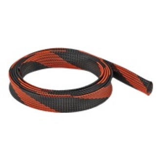 DELOCK Geflechtschlauch dehnbar 2mx25mm schwarz-rot