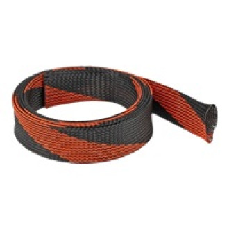 DELOCK Geflechtschlauch dehnbar 2mx38mm schwarz-rot