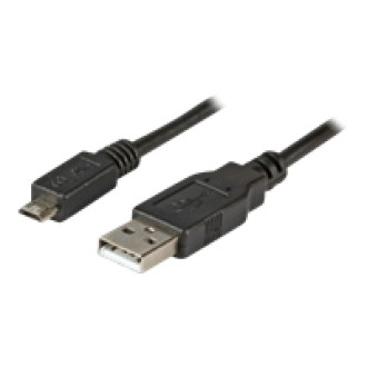 EFB USB2.0 Anschlusskabel Typ A Stecker auf Typ Micro B Stecker 5 polig Classic Schwarz 1m
