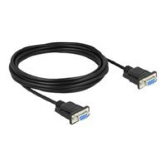 DELOCK Seriell Kabel RS-232 D-Sub 9 Buchse zu Buchse Nullmodem mit schmalem Steckergehäuse - Full Handshaking - 5m