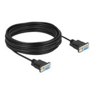 DELOCK Seriell Kabel RS-232 D-Sub 9 Buchse zu Buchse Nullmodem mit schmalem Steckergehäuse - Full Handshaking - 10m