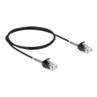 DELOCK Kabel RJ45 Stecker zu RJ45 Stecker mit Knickschutz Cat.6A 1m schwarz