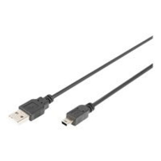 DIGITUS USB 2.0 connection cable type A - mini B 5pin M/M 3m USB 2.0 conform bl