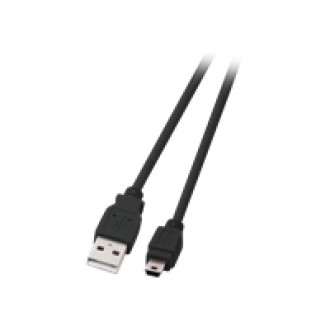 EFB USB2.0 Anschlusskabel Typ A Stecker auf Mini B Stecker 5 polig Classic Schwarz 1m