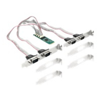 DELOCK M.2 Karte zu 4 x Seriell RS-232 DB9 mit Standard und Low Profile Slotblenden