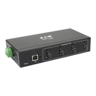 EATON TRIPPLITE 4-Port Industrial-Grade USB 2.0 Hub 15kV ESD Immunity Metal Housing Wall/DIN Mountable