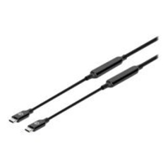 MANHATTAN USB 3.2 Gen 2 Aktives Typ-C Kabel 2x USB-C Stecker  5 m SuperSpeed+ USB 10 Gbit/s 60 W / 3 A vergoldete Kontakte schwarz