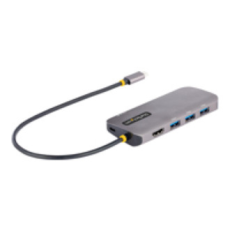 STARTECH.COM USB C Multiport Adapter 4K 60Hz HDMI HDR10 Video 3 Port 5Gbps USB-A Hub 100W PD Pass-Through GbE Mini Travel Dock