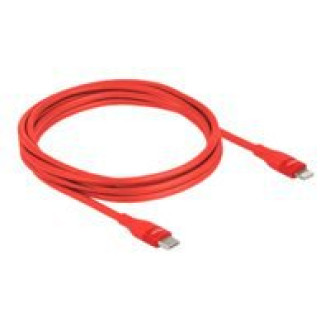 DELOCK Daten- und Ladekabel USB Type-C zu Lightning für iPhone iPad und iPod rot 2 m MFi