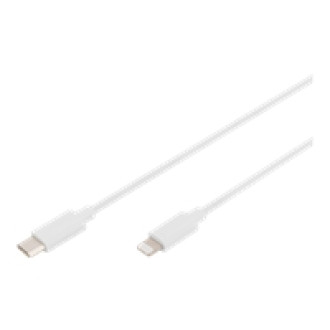 DIGITUS Type C to lightning MFI C94 2m filling+AL+B jacket PVC white OD 3,5mm