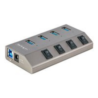 STARTECH.COM 4-Port USB 3.0 Hub Mit Netzteil Und Individuellen Ein/Aus Schaltern USB-C/A Auf 4x USB-A 5Gbit/s USB Splitter/Verteiler