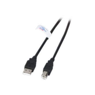 EFB USB2.0 Anschlusskabel A-B St.-St. 1,8m schwarz LSZH