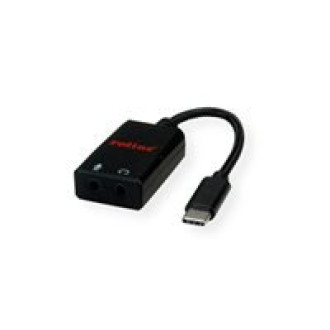 ROLINE Adapter USB Typ C - 2x 3,5mm Audio ST/BU 0,13m