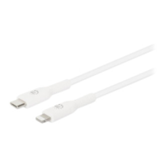 MANHATTAN USB-C auf Lightning Sync-/Ladekabel MFi-zertifizierten 8-pol. Lightning-Stecker 0,5m für iPhone iPad iPod 480 Mbit/s weiss