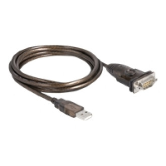 DELOCK Adapter USB 2.0 Typ-A zu 1 x Seriell RS-232 D-Sub 9 Pin Stecker mit Muttern 1,5m