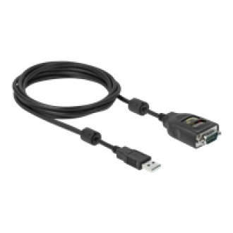 DELOCK Adapter USB 2.0 Typ-A zu Seriell RS-232 D-Sub 9 Pin 2,5kV Galvanische Isolation 2m
