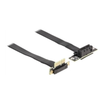 DELOCK Riser Karte PCI Express x1 Stecker 90 gewinkelt zu x1 Slot 90 gewinkelt mit Kabel 60cm