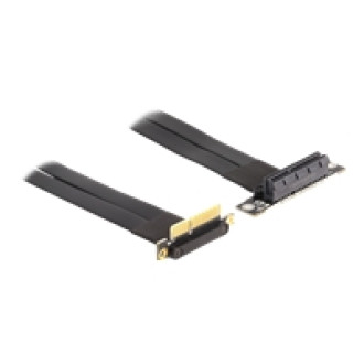 DELOCK Riser Karte PCI Express x4 Stecker 90 gewinkelt zu x4 Slot 90 gewinkelt mit Kabel 30cm